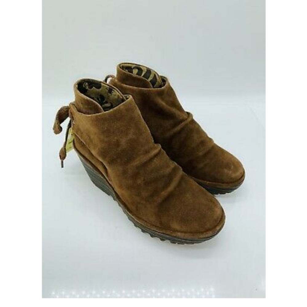 Fly London Suede Tie Yebi Ankle Boots